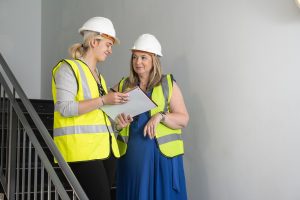 Two woman carrying out IOSH Managing Safely inspection