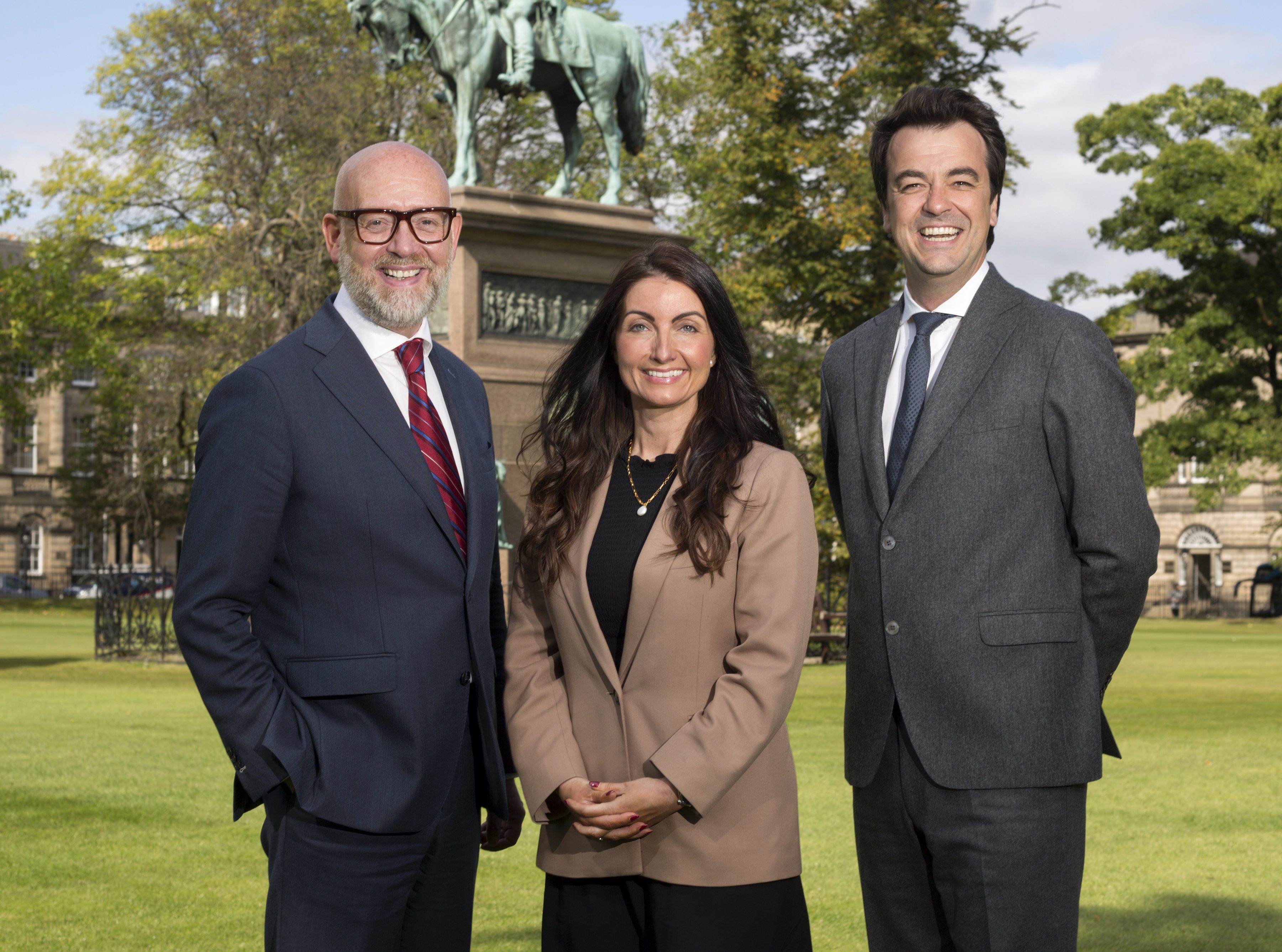 Duncan Glassey, Helen Learmonth and Andrew Dines smiling