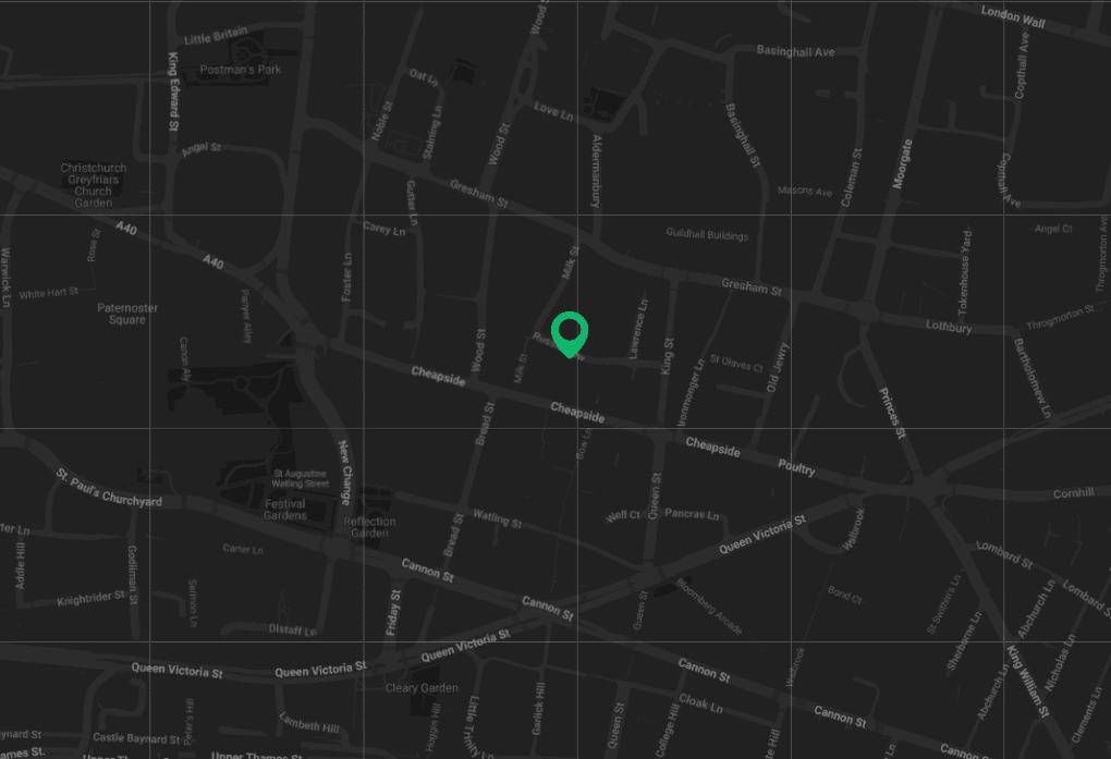 A black map of London Cheapside AAB office.