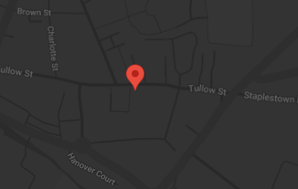 A location map image of Carlow office location. It is in black and white.